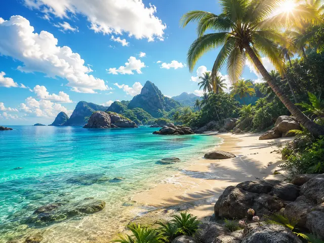 Lagon turquoise, sable blanc